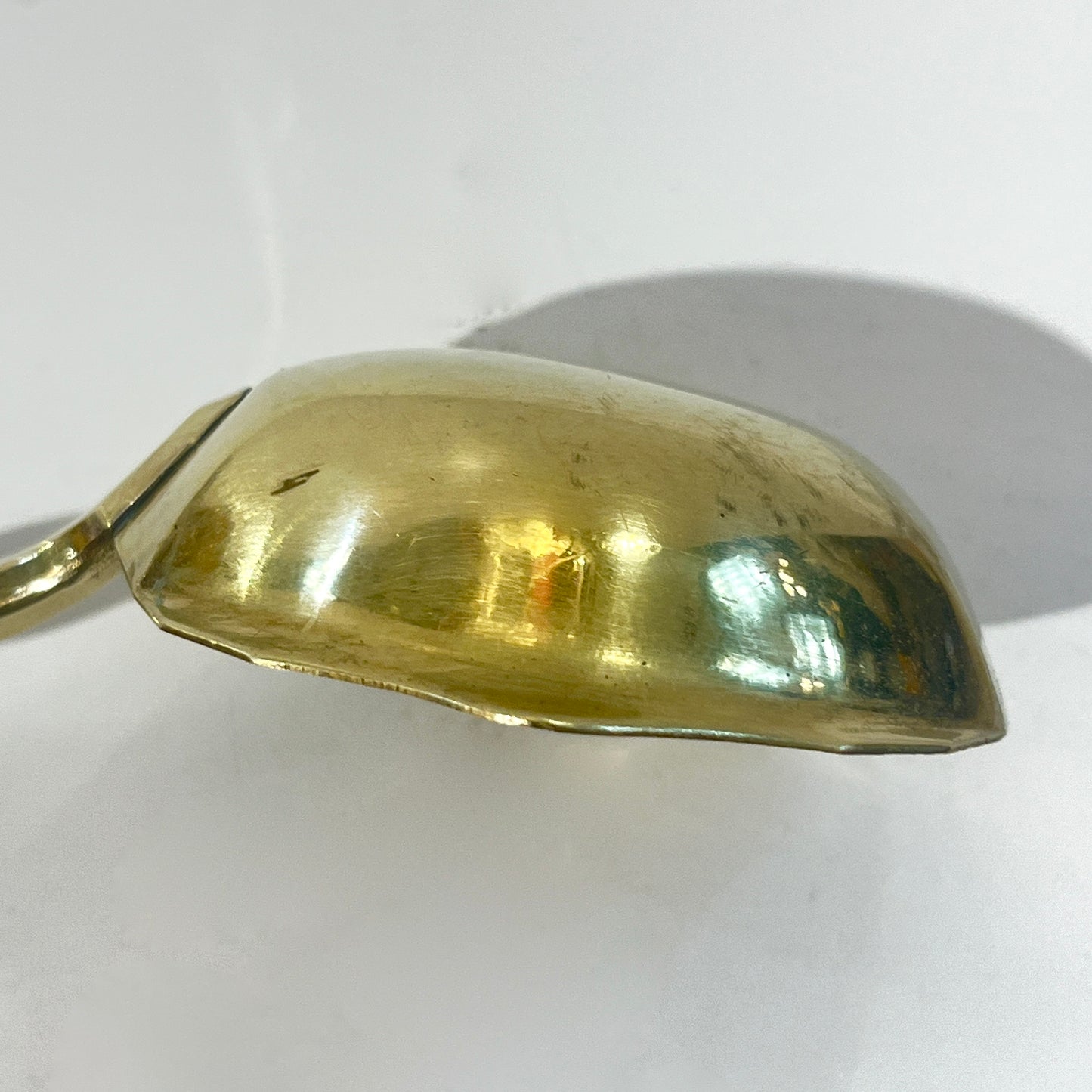 Mid-Century Modern French Gilded Ceramic Bowl & Spoon with Black Chinese Pattern
