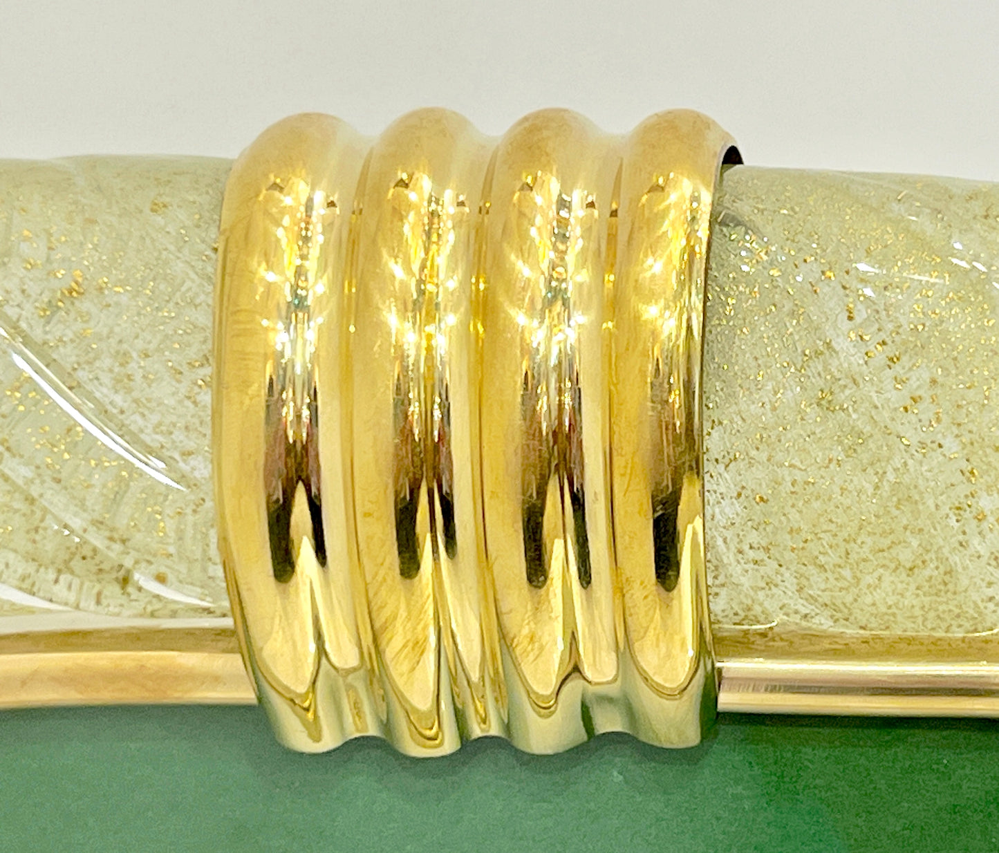 Barovier Toso Contemporary 24 Kt Gold Chartreuse Murano Glass Photo Frame