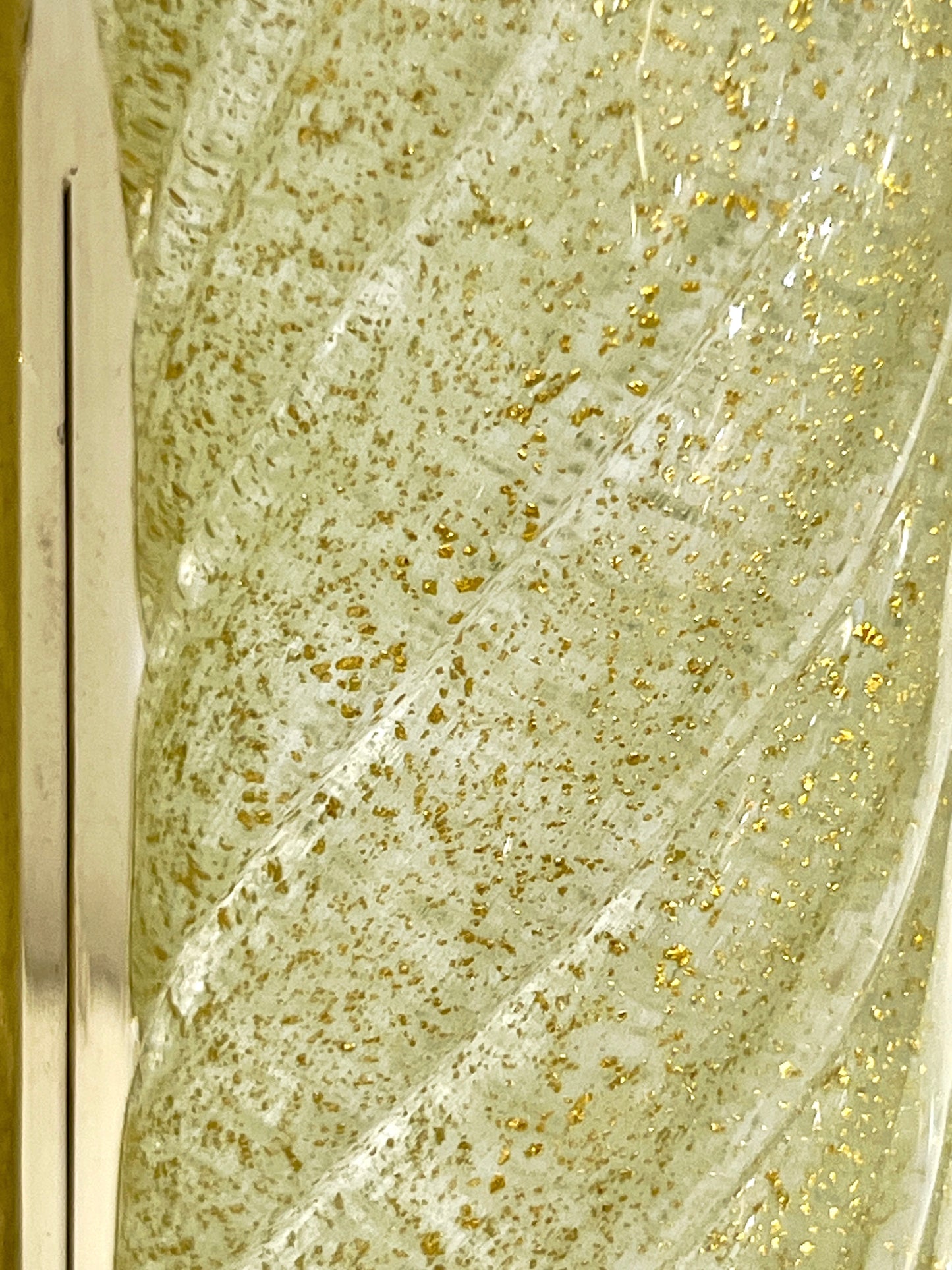 Barovier Toso Contemporary 24 Kt Gold Chartreuse Murano Glass Photo Frame