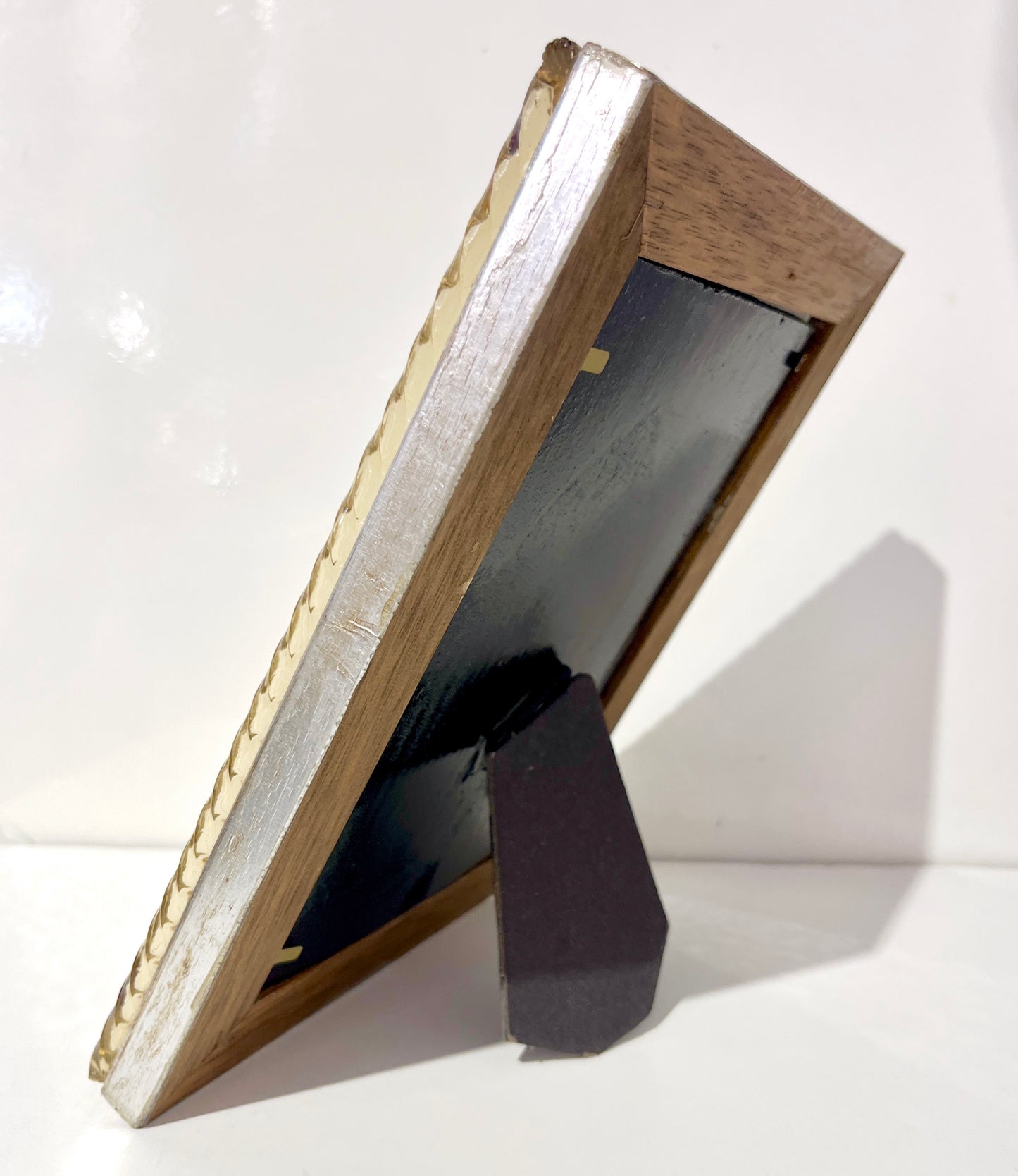 1960s Italian Vintage Mirror & Gold Twisted Murano Glass Silvered Photo Frame