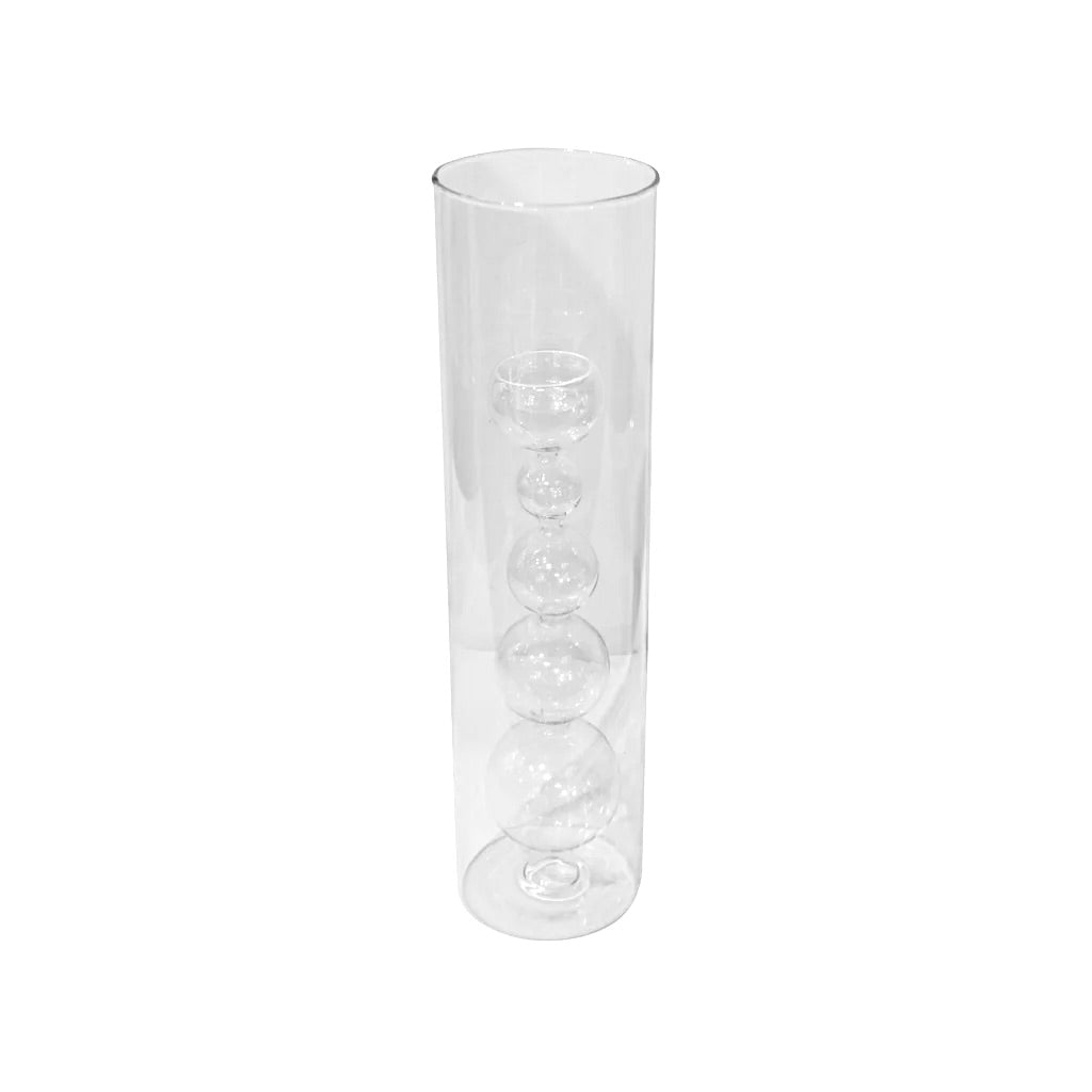 1970s Leucos Italian Design Crystal Clear Murano Glass Candle Holder or Vase