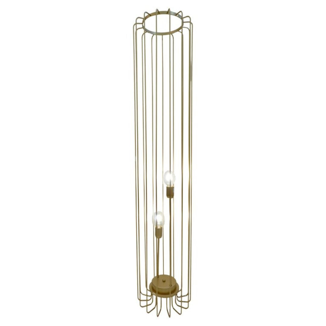 Cosulich Interiors Minimalist Italian Futurist Gold Metal Open Floor Lamp