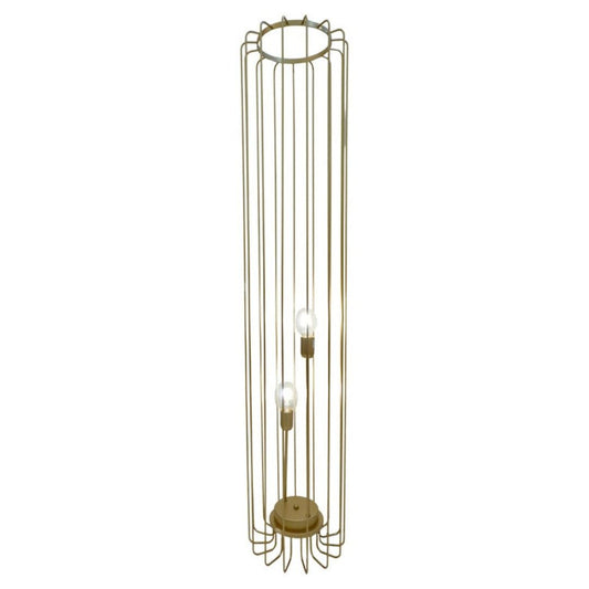 Cosulich Interiors Minimalist Italian Futurist Gold Metal Open Floor Lamp