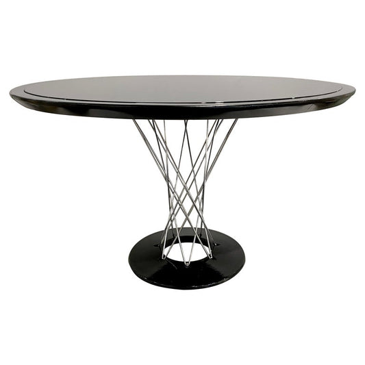 1960s Vintage Isamu Noguchi Black Laminated Round Dining / Entry Table for Knoll