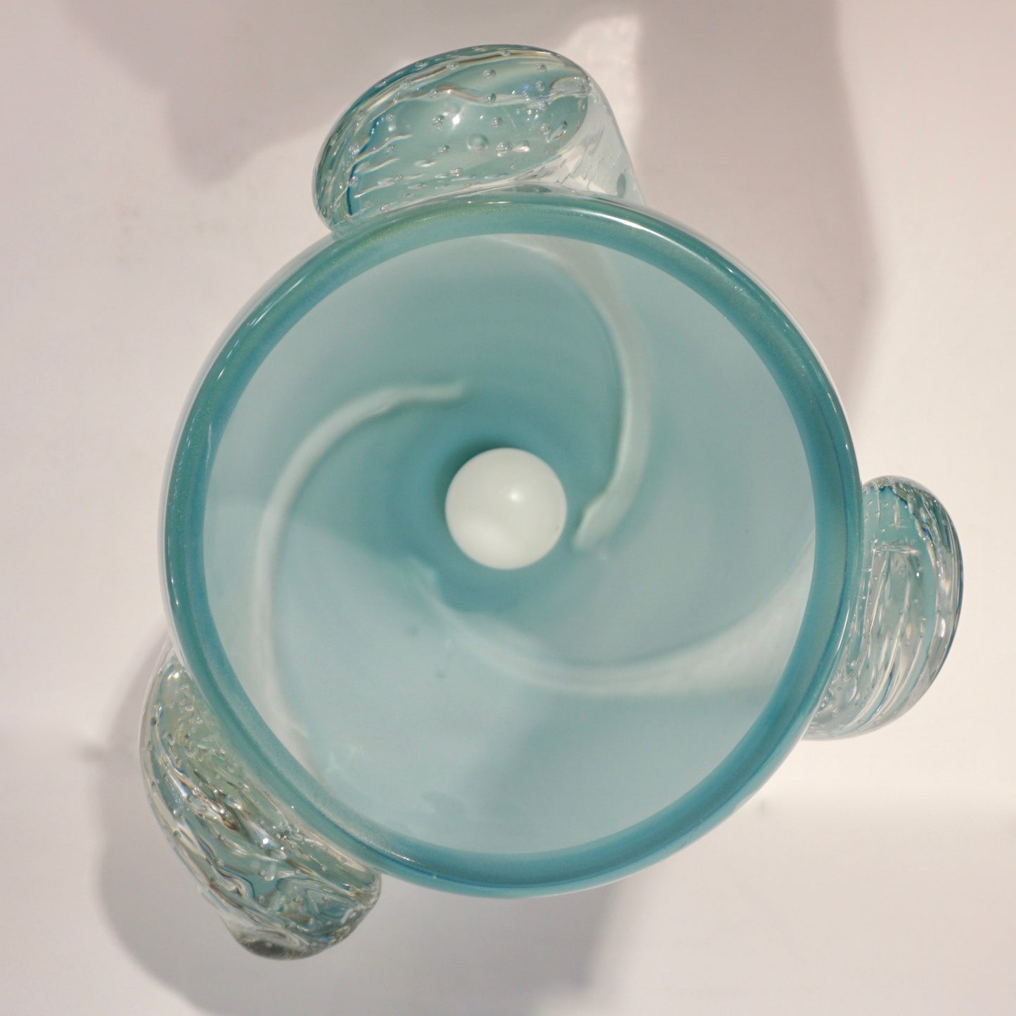 Barovier Toso Contemporary Italian Modern Aqua Blue Murano Glass Organic Lamp