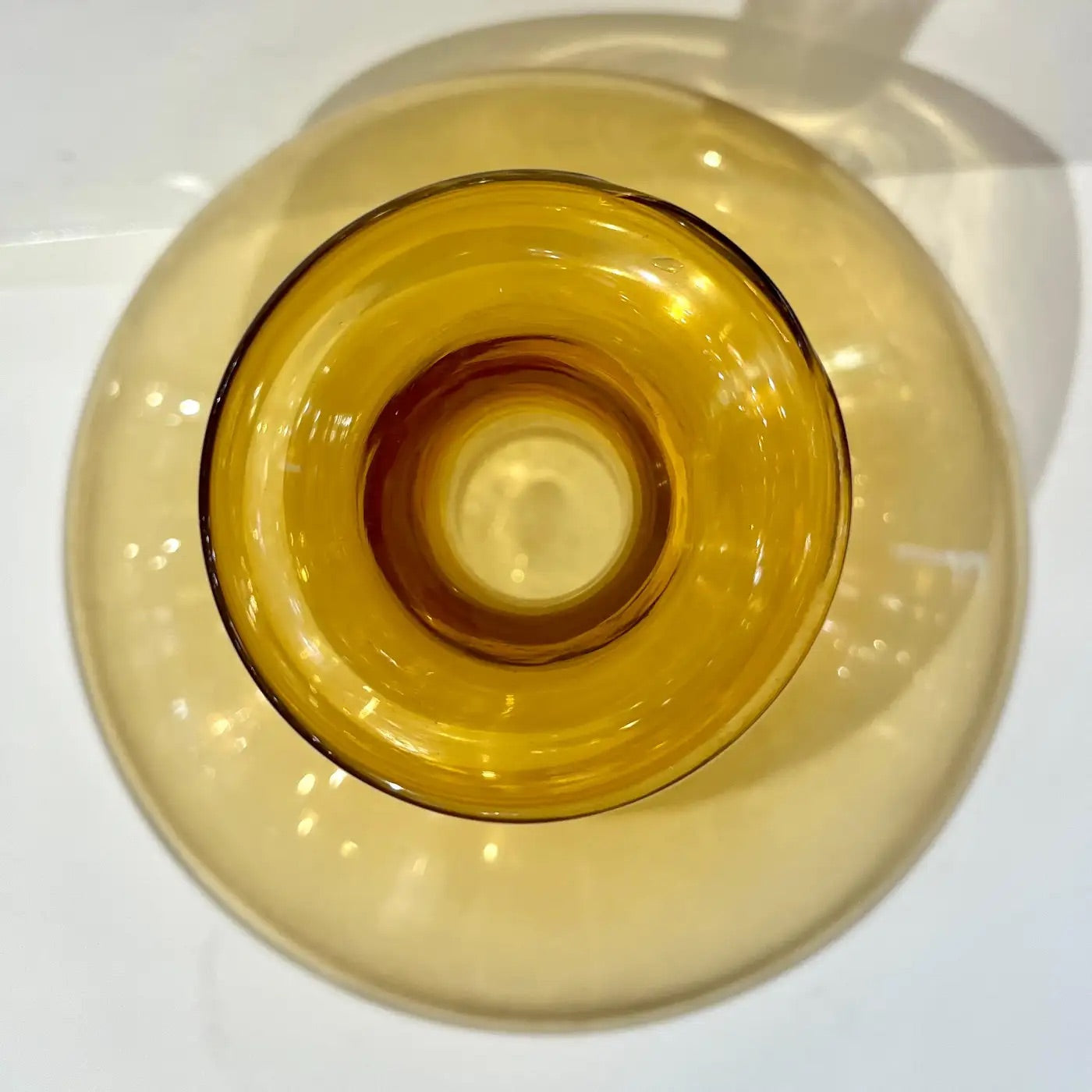 1980s Italian Tall Bright Colorful Amber Gold Purple Murano Glass Modern Bottle