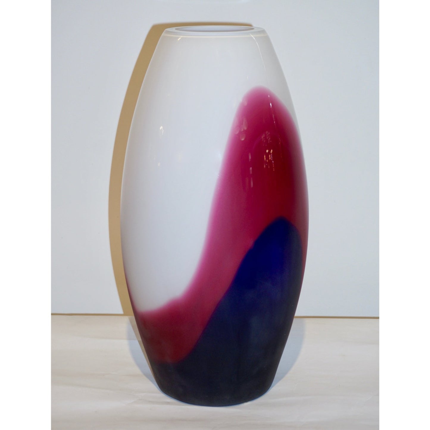 Formia 1980 Italian Vintage Purple Blue White Murano Glass Sleek Design Vases
