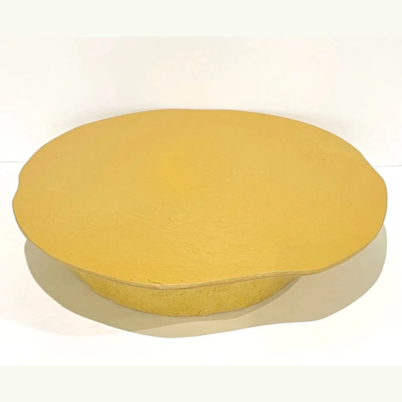Italian Designer Modern Organic Texture Customizable Mustard Yellow Coffee Table