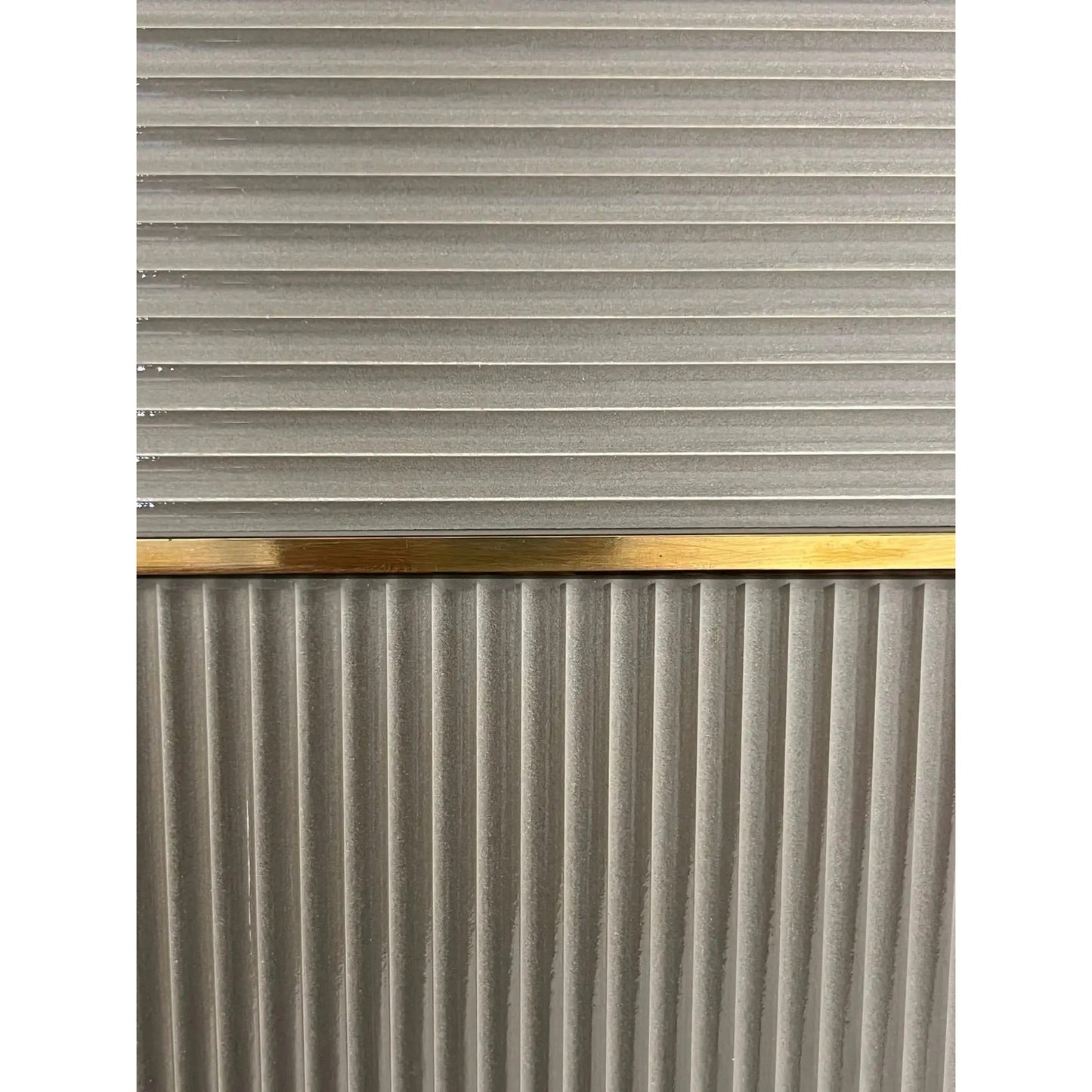 Modern Italian Art Deco Silver Gray Murano Art Glass Geometric Tile Brass Mirror