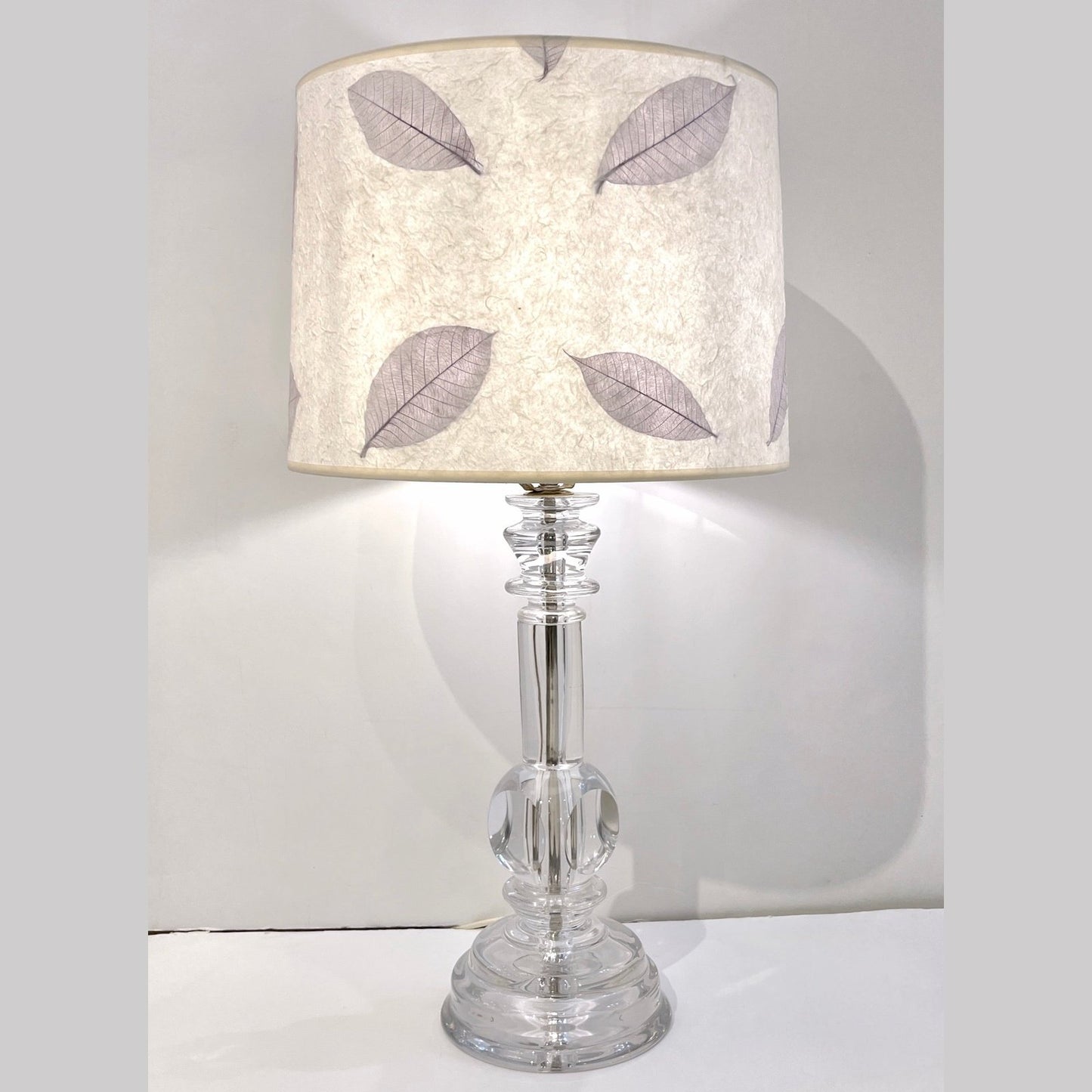 1970s Italian Vintage Organic Pair of Turned Faceted Crystal Glass Table Lamps