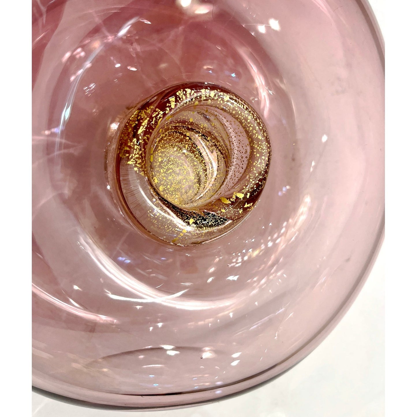 1970s Cenedese Italian Amethyst Purple Murano Glass Bottle Vase with Gold Center