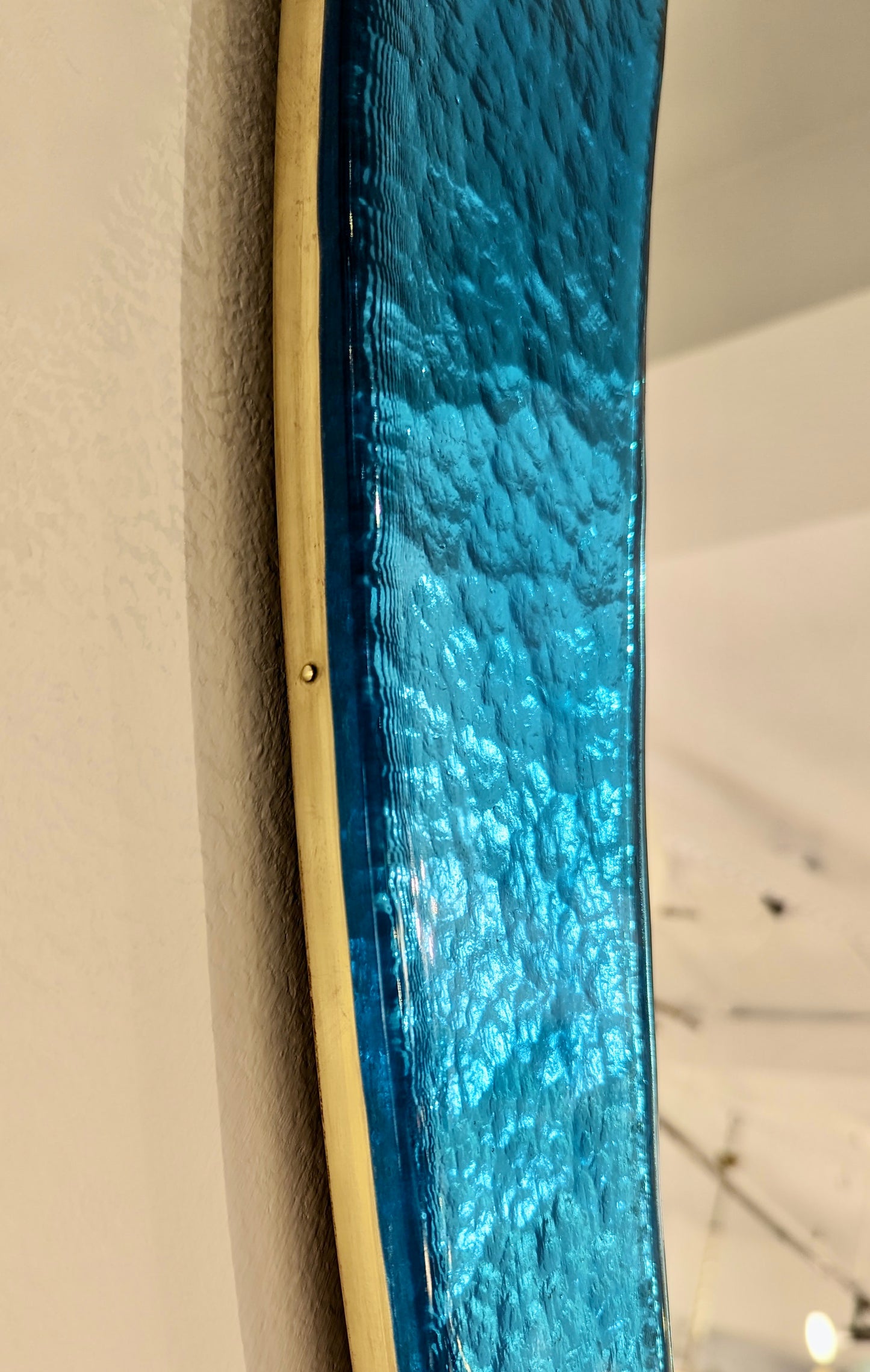 Bespoke Contemporary Italian Memphis Design Gold Turquoise Murano Glass Mirror