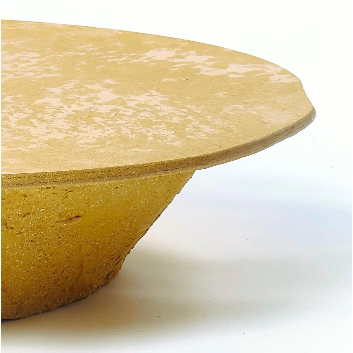 Italian Designer Modern Organic Texture Customizable Mustard Yellow Coffee Table