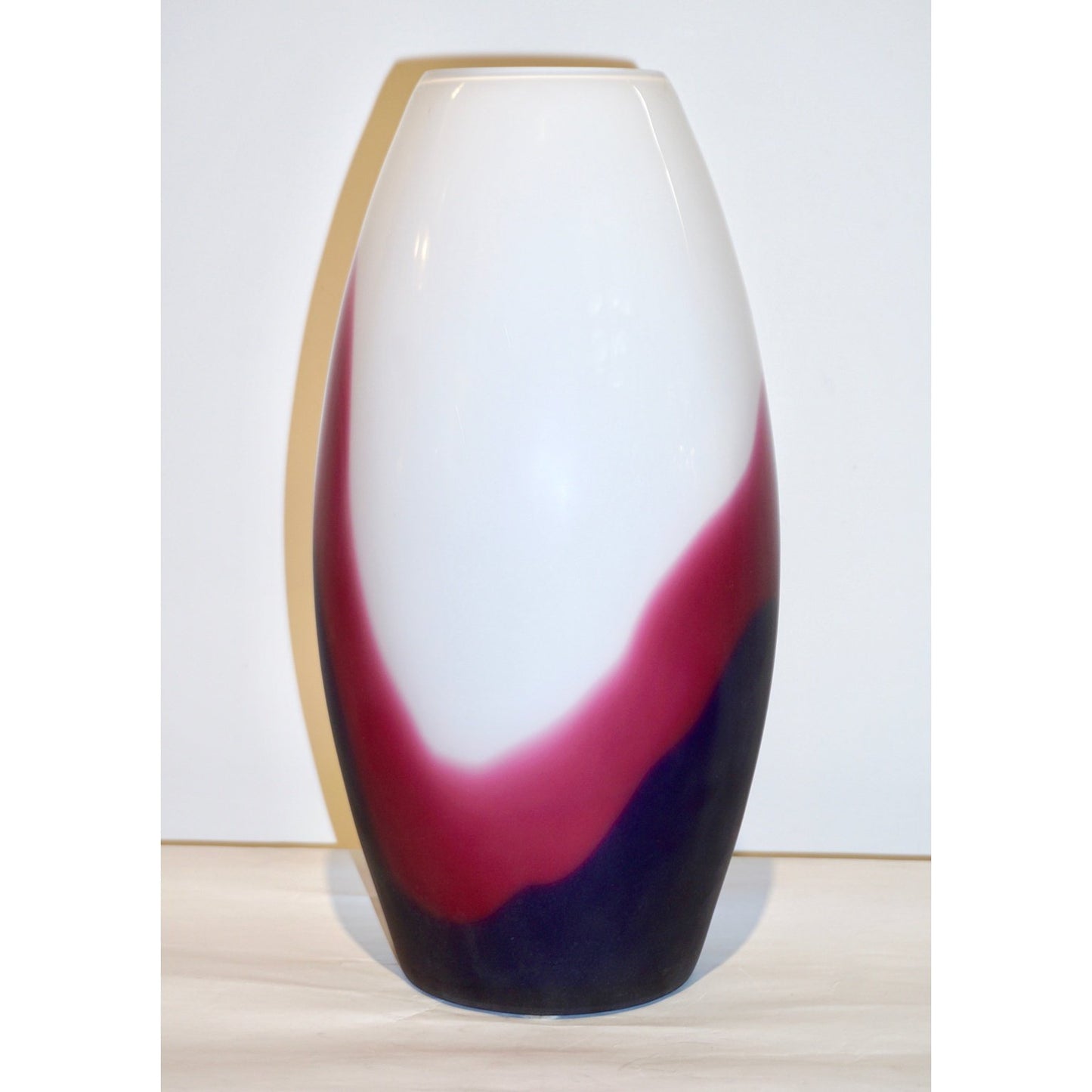 Formia 1980 Italian Vintage Purple Blue White Murano Glass Sleek Design Vases