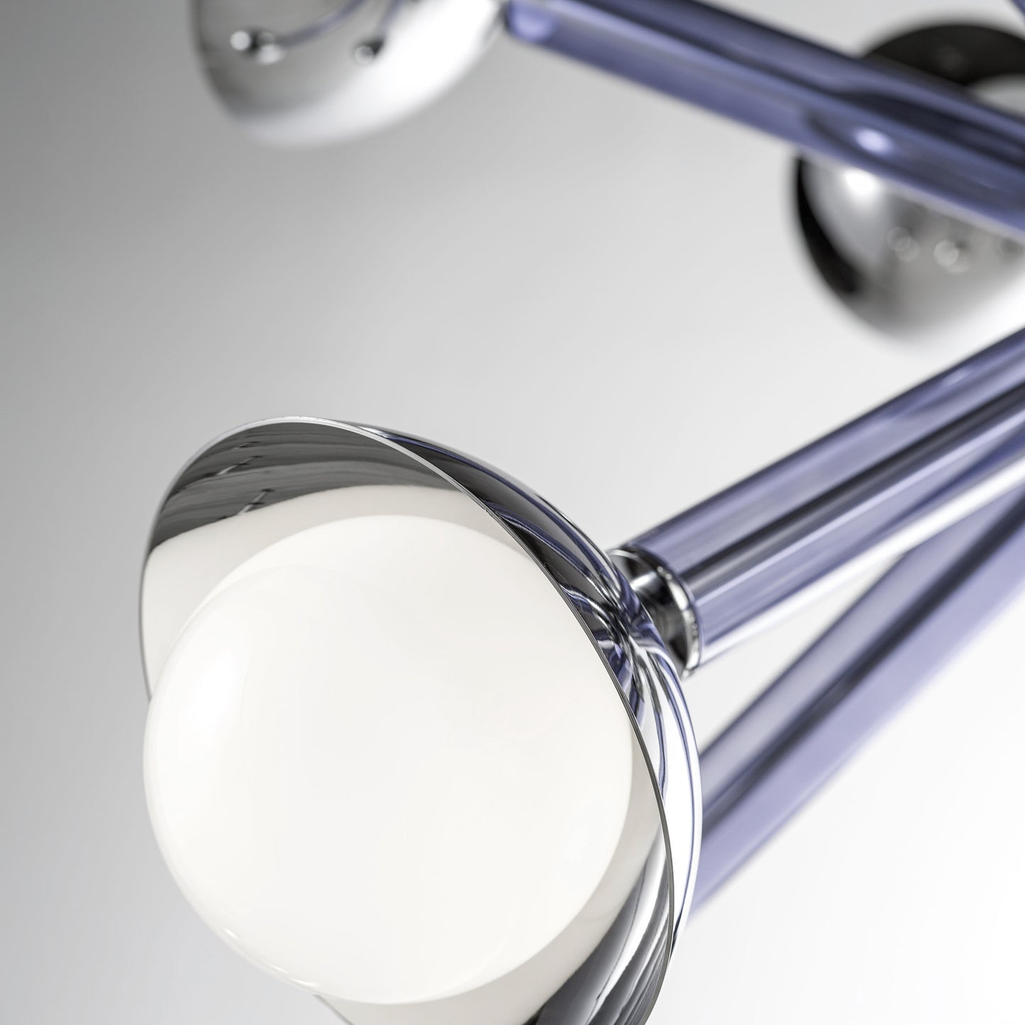 For Cosulich Interiors Modern Italian Purple Blue Glass 8-Light Nickel Sputnik