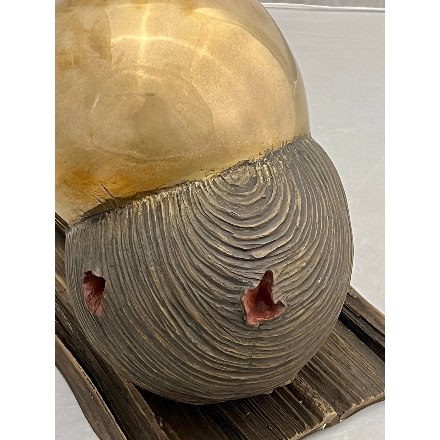 Monica Foglia Italian Modern Polished Gold & Textured Bronze Heart Sculpture
