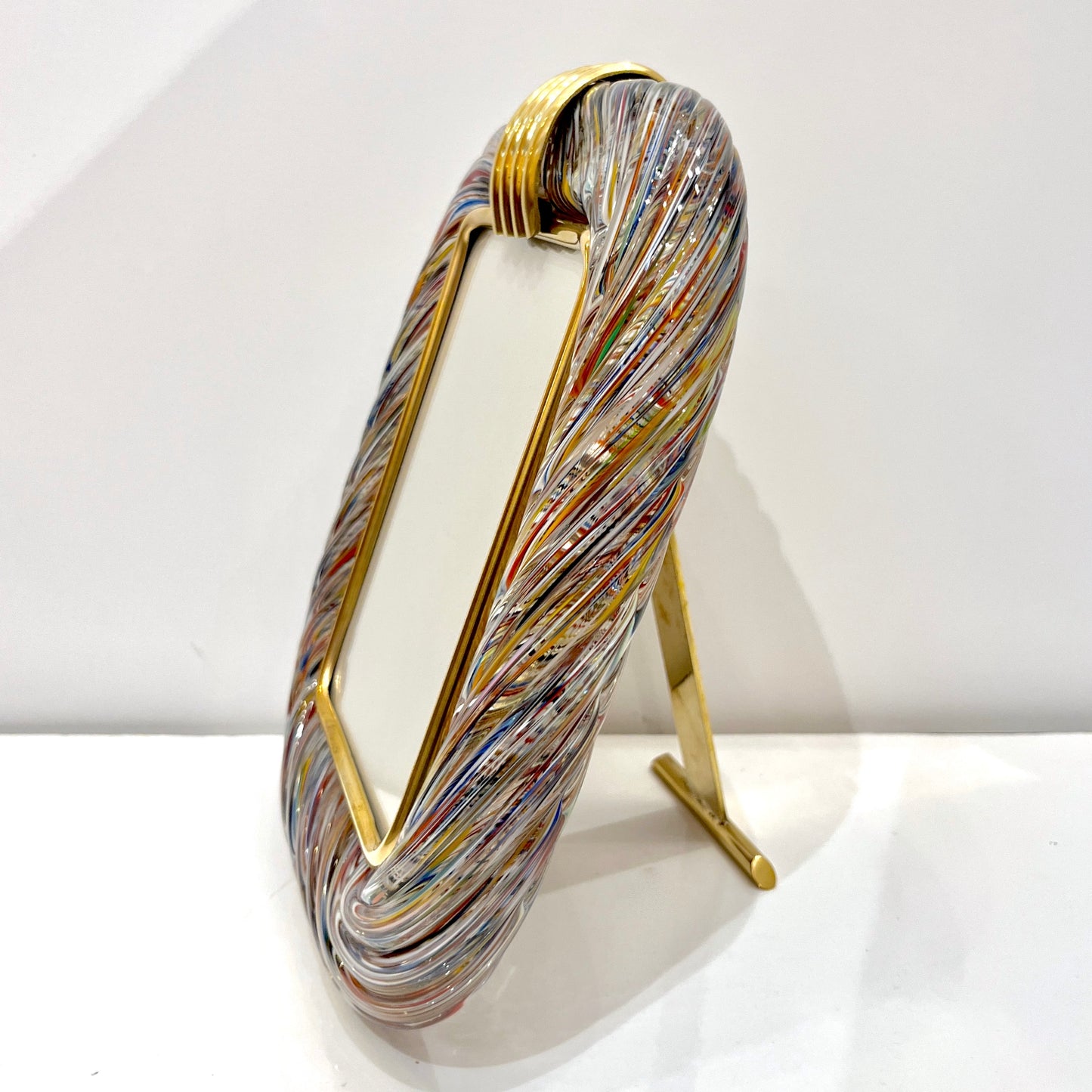 Barovier Toso 21st Century Multicolor Filigrana Murano Glass Photo Frame