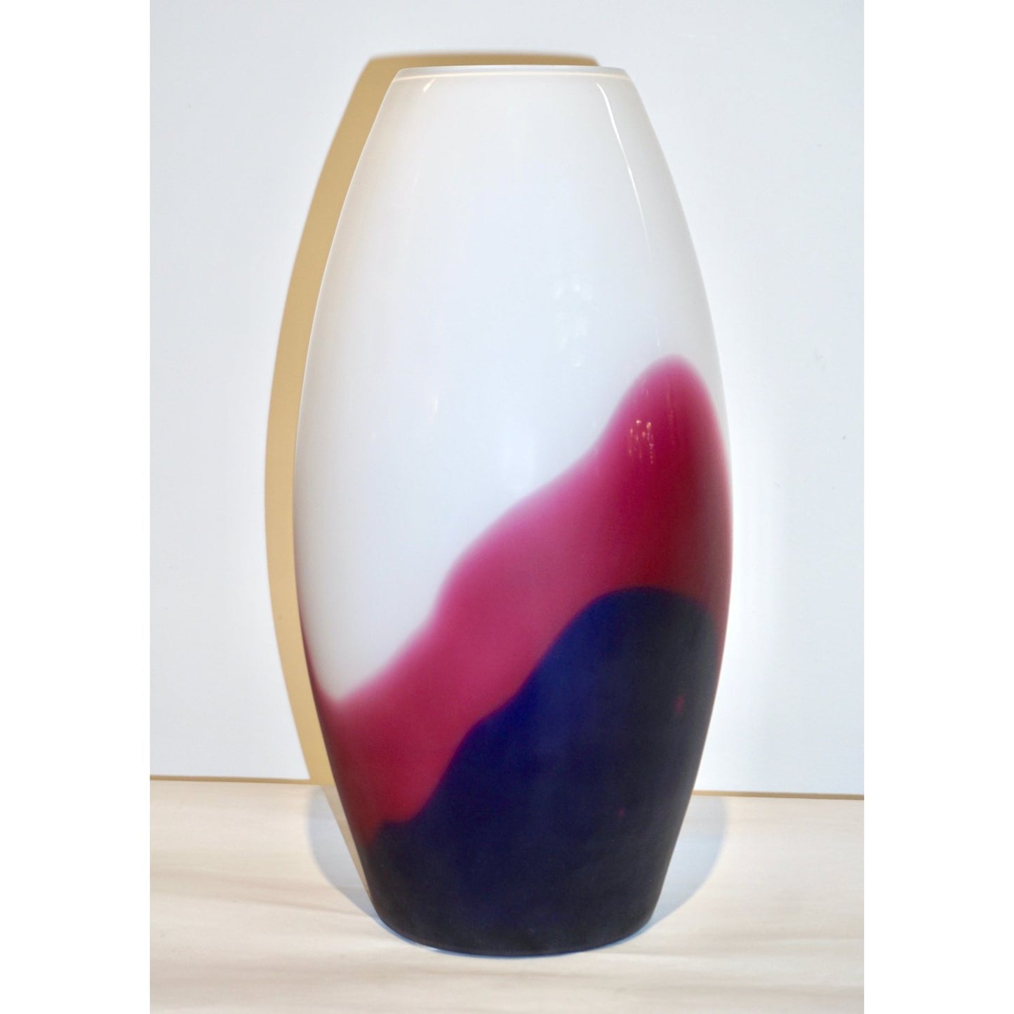 Formia 1980 Italian Vintage Purple Blue White Murano Glass Sleek Design Vases