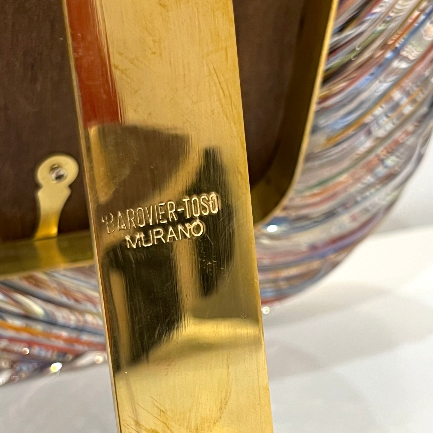 Barovier Toso 21st Century Multicolor Filigrana Murano Glass Photo Frame