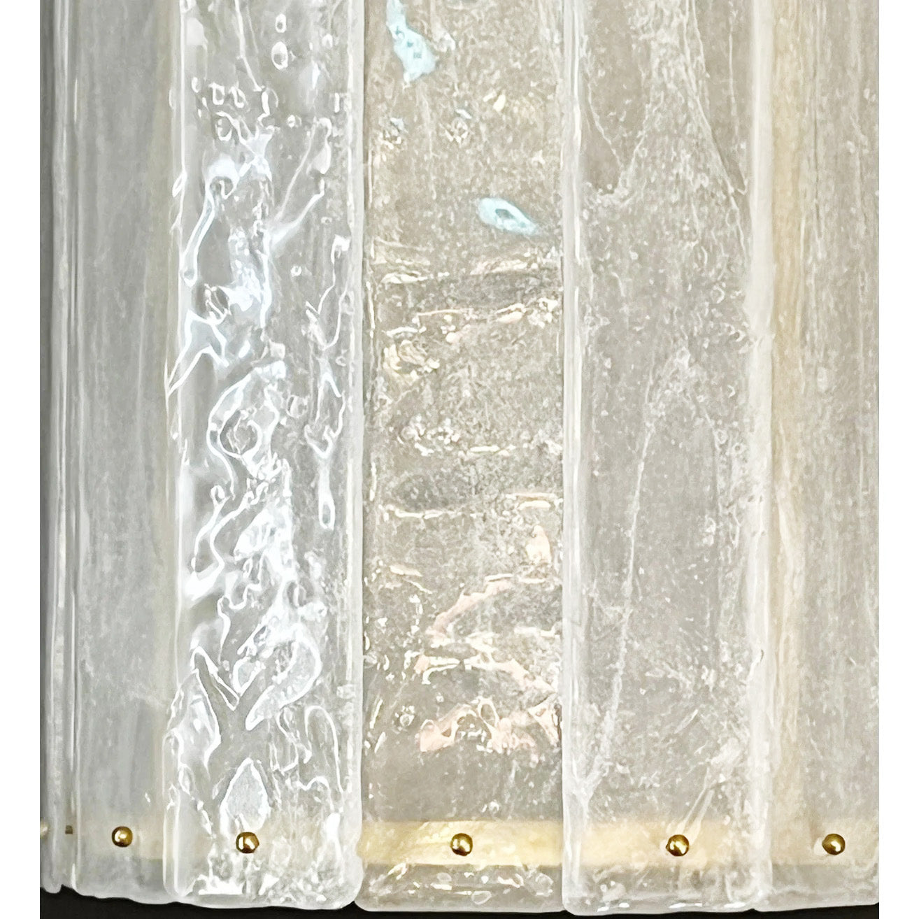 Bespoke Modern Art Deco Italian White Murano Glass Brass Lantern / Chandelier