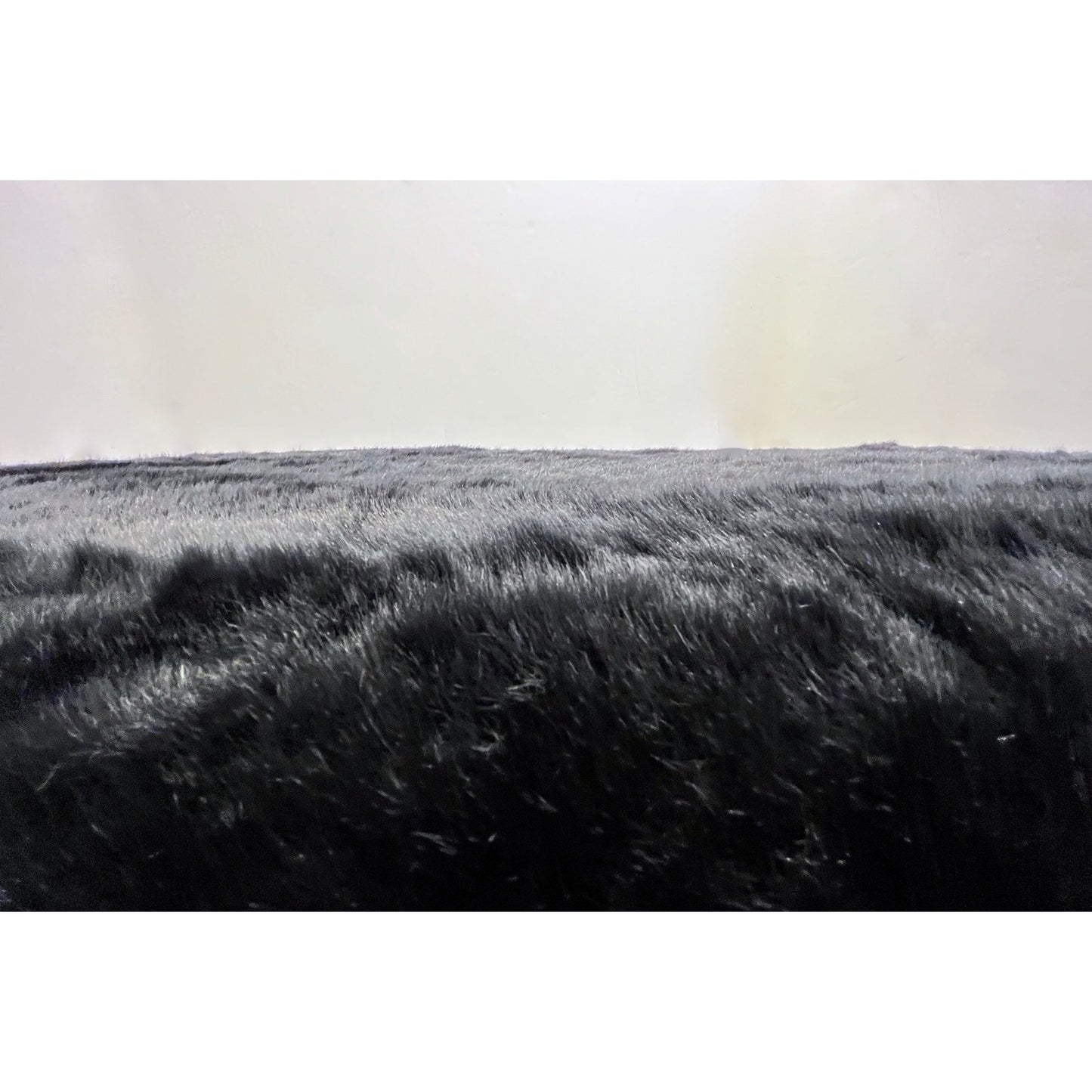 1970s Italian Vintage Black Faux Fur Steel Bed Stool Bench