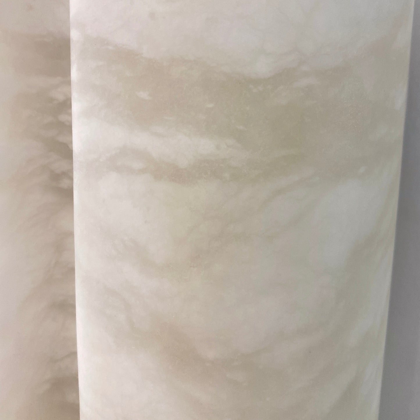 Bespoke Italian Art Deco Style Cream White Alabaster Nickel Pair Curved Sconces