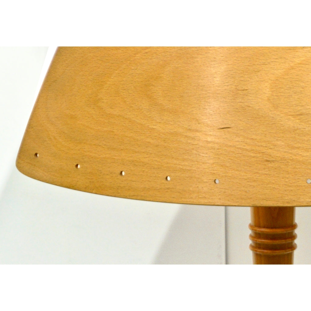 1970 French Pair of Birch Wood and Acrylic Table Lamp for Barcelona Hilton Hotel