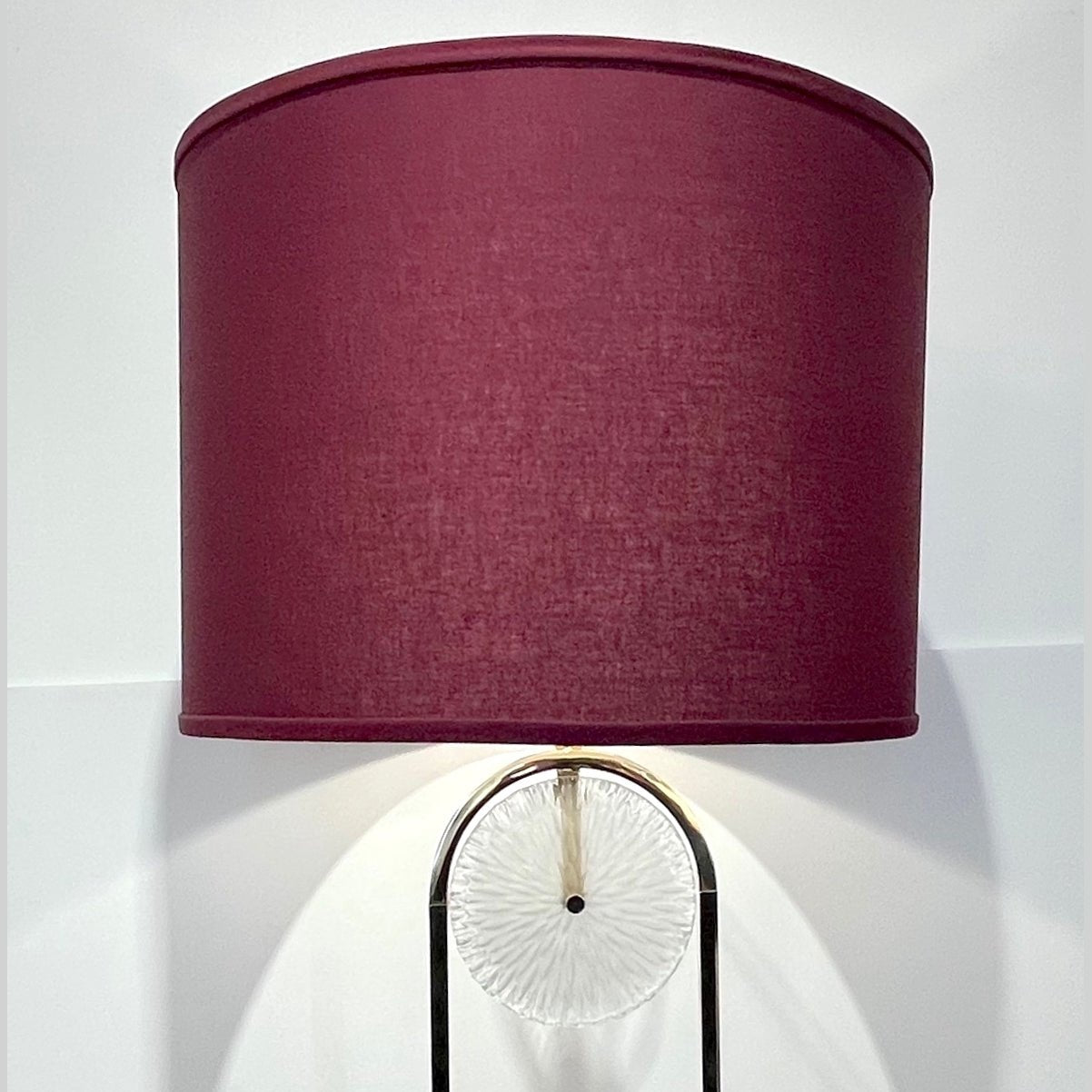 European Art Deco Style Minimalist Crystal Murano Glass Brass Marble Floor Lamp