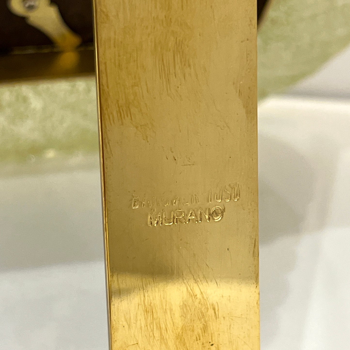 Barovier Toso Contemporary 24 Kt Gold Chartreuse Murano Glass Photo Frame