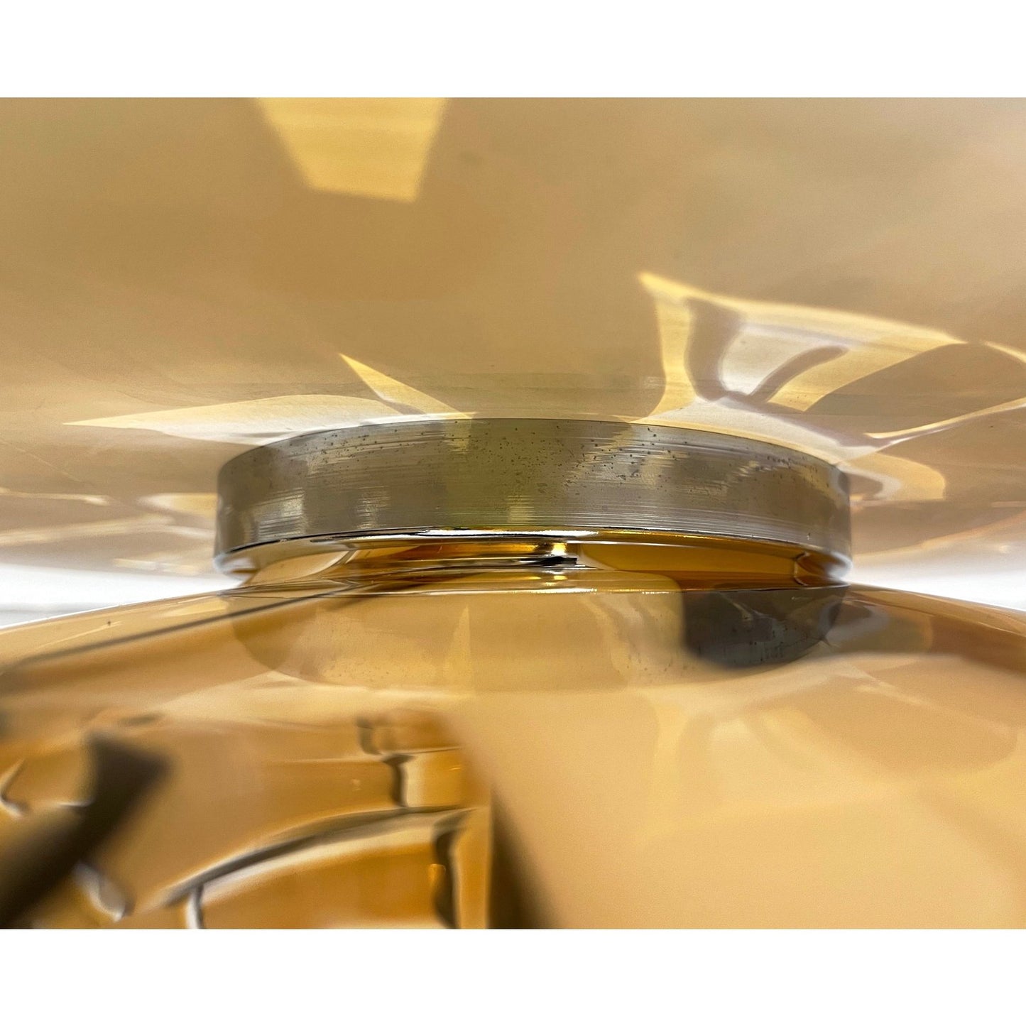 Italian 1970s Vintage Barovier Caramel Black Murano Glass Ceiling Light/Sconce