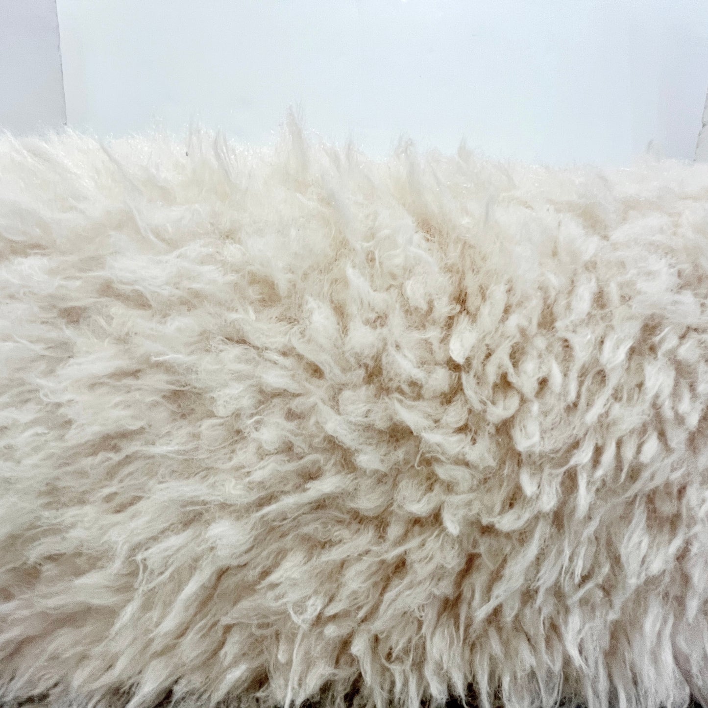 1970 Italian Vintage White Himalayan Faux Fur Steel Bed Stool Bench