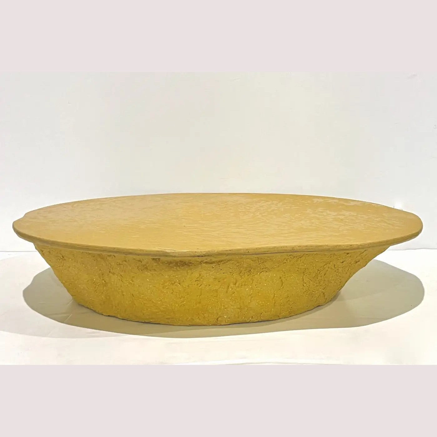 Italian Designer Modern Organic Texture Customizable Mustard Yellow Coffee Table