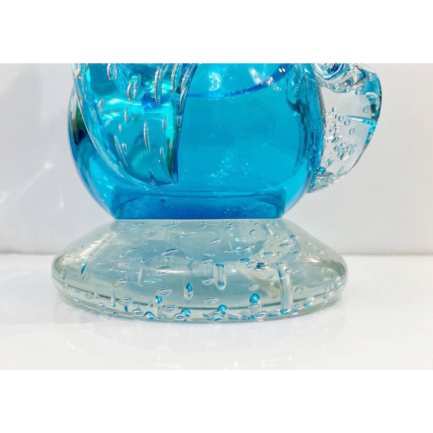 Signed Italian Sky Blue Murano Glass Vase by Flavio Costantini