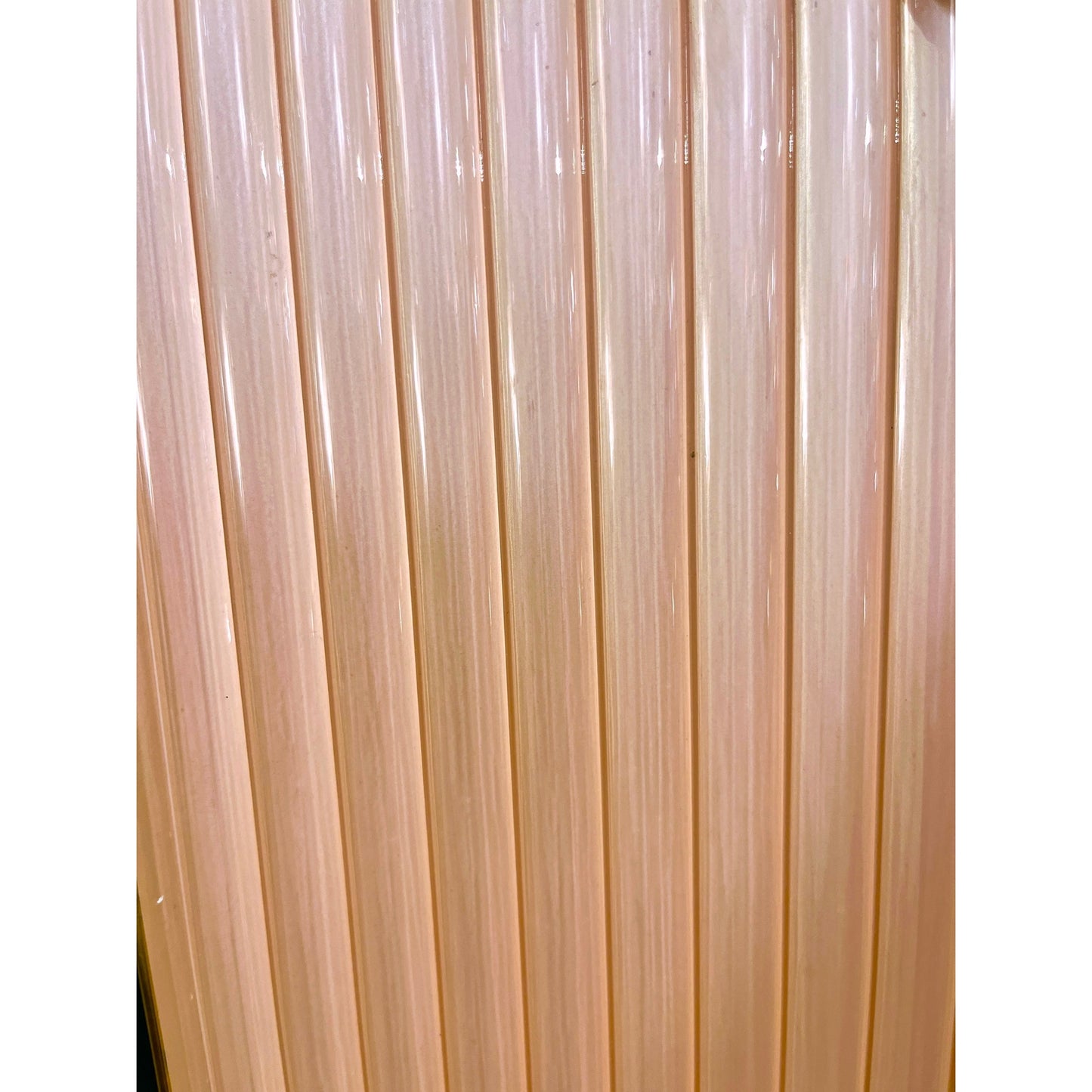 Bespoke Italian Art Deco Design Iridescent Pink Fluted Murano Glass Brass Mirror