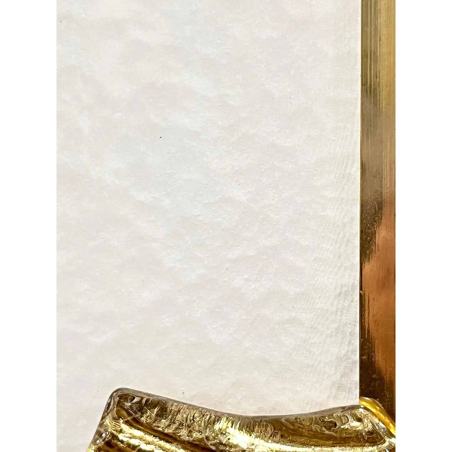 Bespoke Italian Art Deco Style Curved Leaf White Gold Murano Glass Brass Mirror