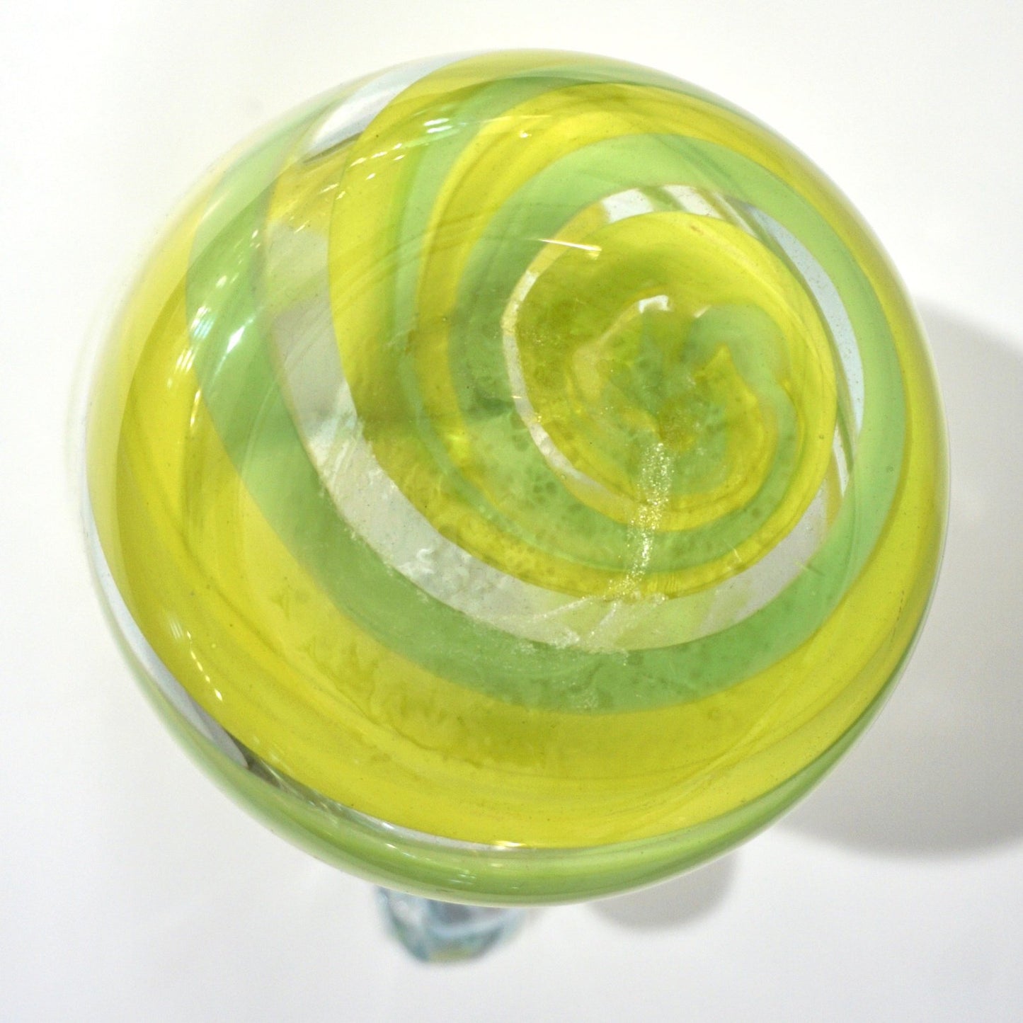 Italian Murano Glass Modern Pitcher Jug with Yellow Lime Green Filigrana