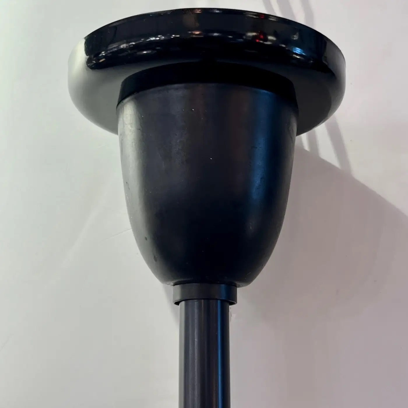 LUCI Set of 4 Italian Mid-Century Black & Perforated Brass Cone Pendant Lights