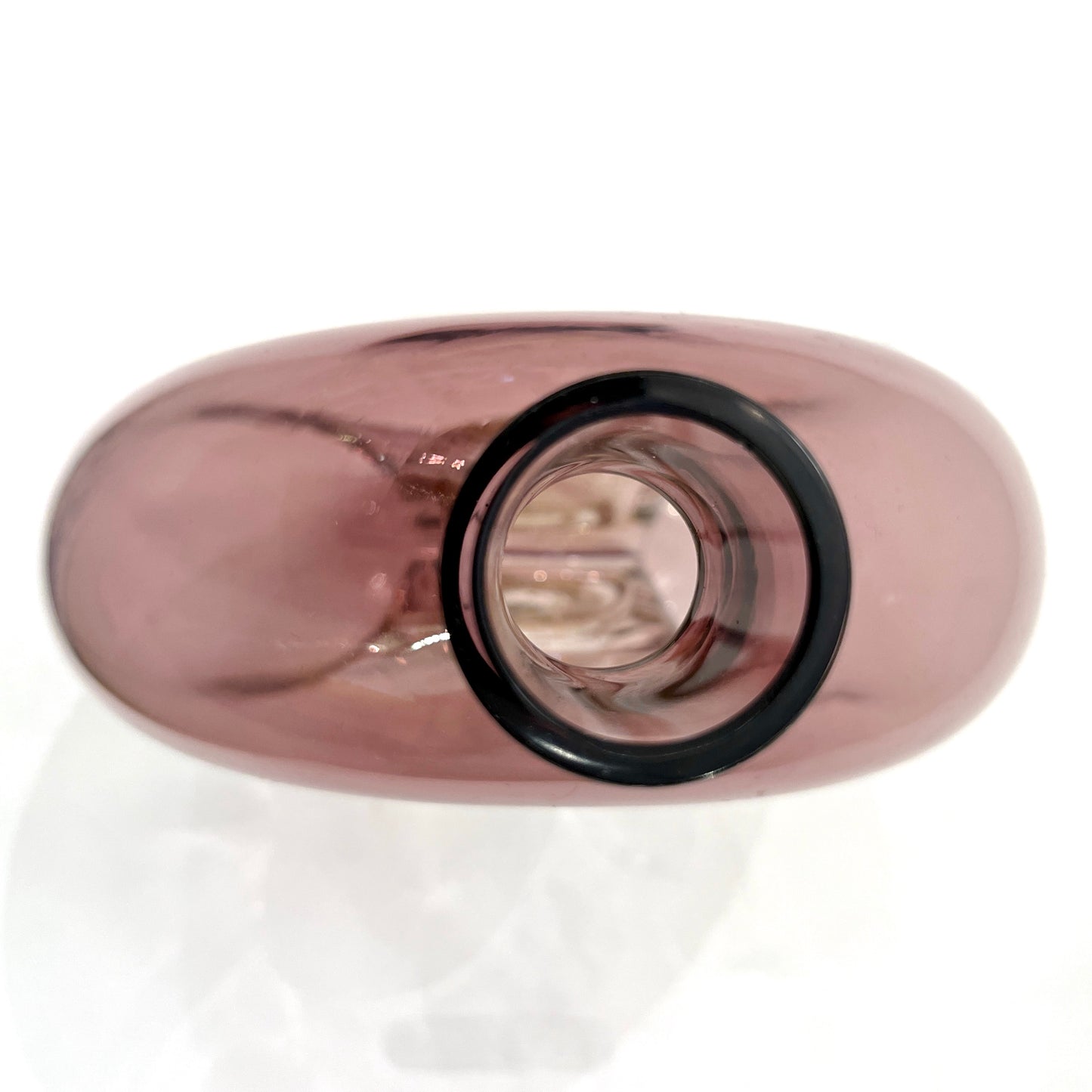 1970s Cenedese Italian Amethyst Purple Murano Glass Bottle Vase with Gold Center