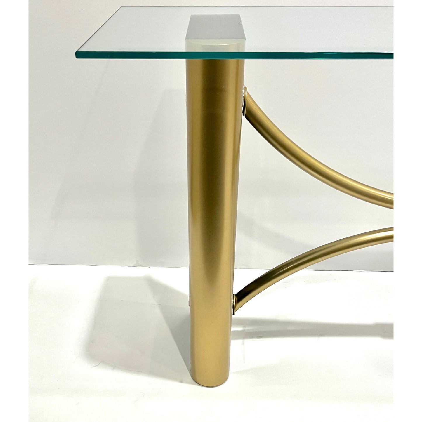 1970s French Art Deco Style Black Gold Console Table Attributed to Pierre Cardin
