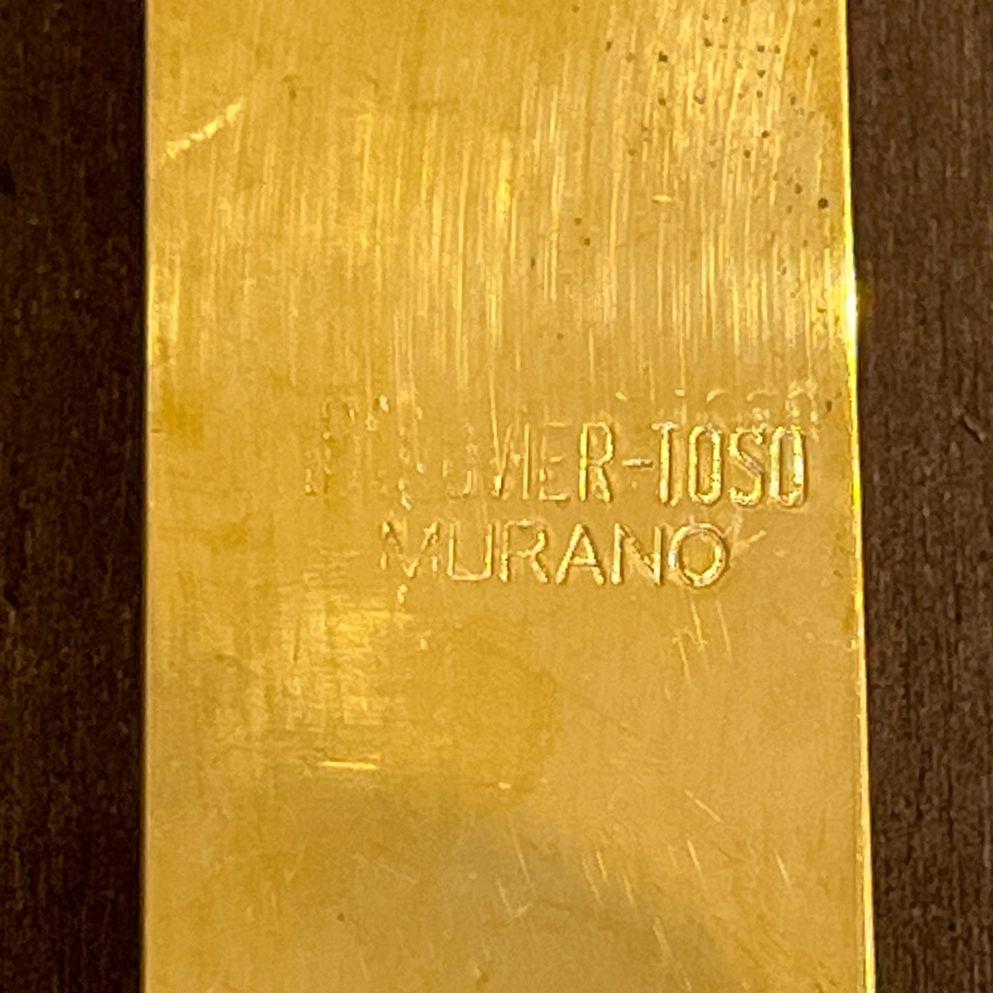 Italian Barovier Toso Brass & Turquoise Crystal Murano Glass Modern Photo Frame