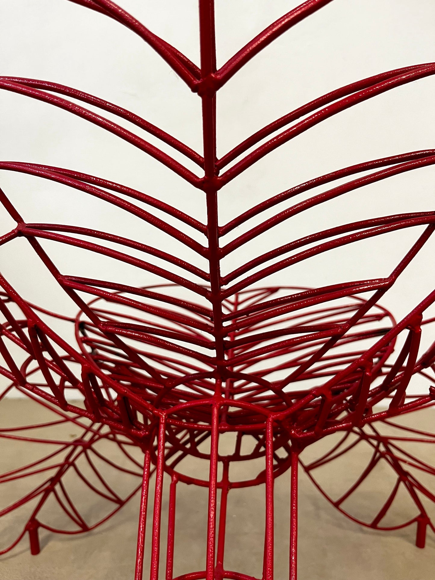 Spazzapan Italian Post-Modern Pop Art Red Metal Flower Sculpture Armchair