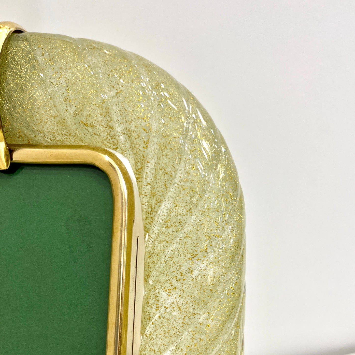 Barovier Toso Contemporary 24 Kt Gold Chartreuse Murano Glass Photo Frame