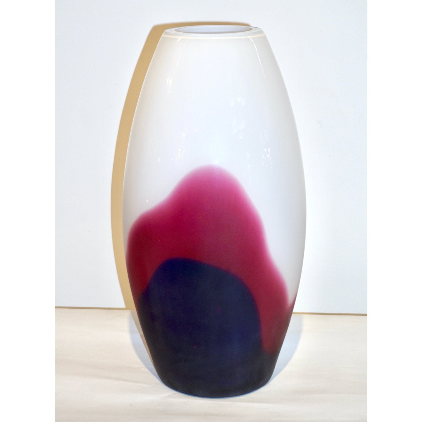 Formia 1980 Italian Vintage Purple Blue White Murano Glass Sleek Design Vases