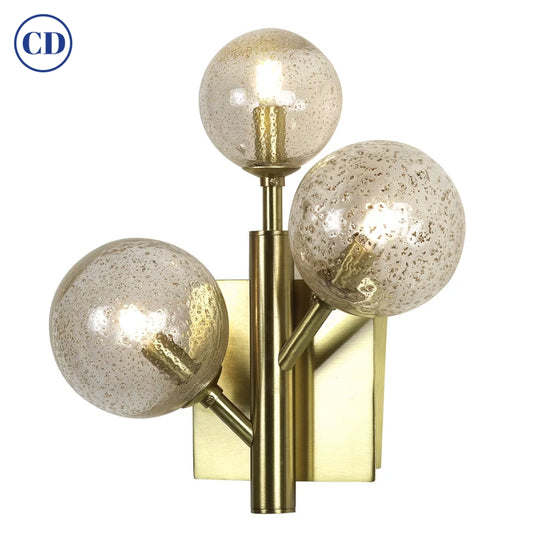 Italian Organic Contemporary Ball Flower Sconce with 3 Murano Glass Spheres