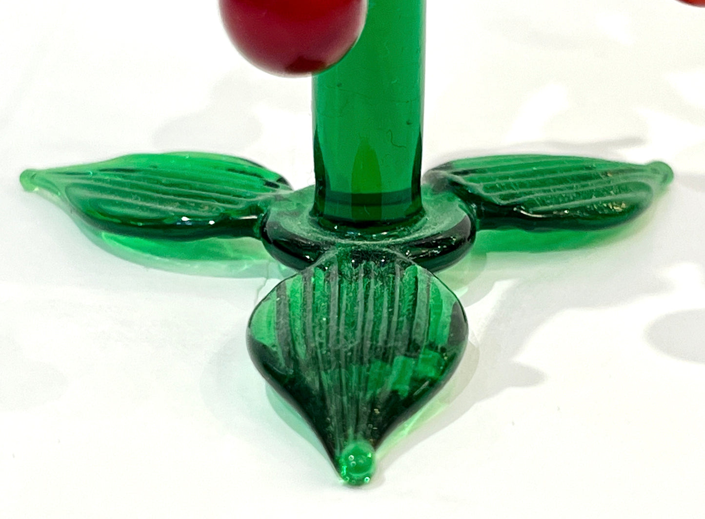 Contemporary Italian Green Murano Glass Christmas Tree Sculpture with ornaments