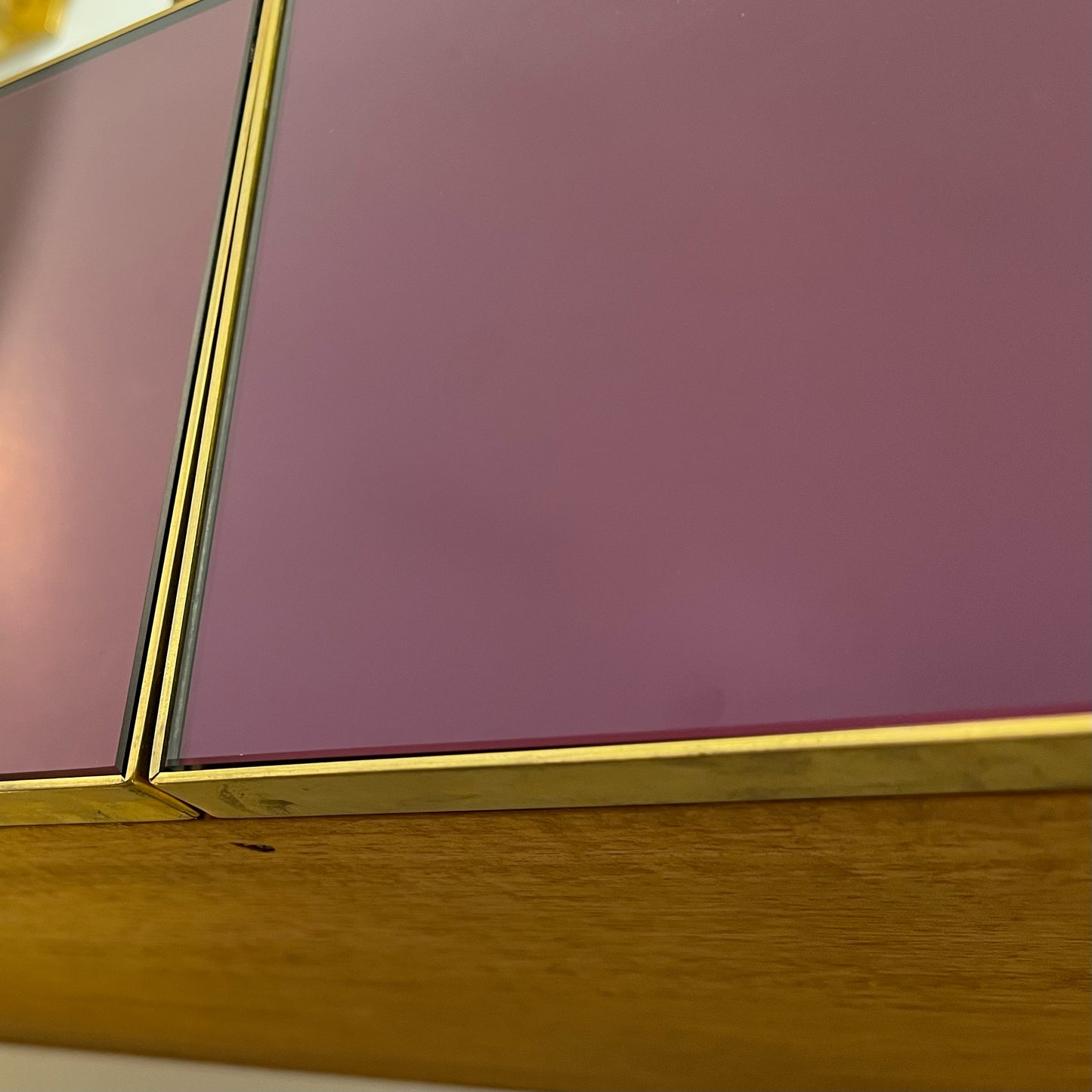 Bespoke Italian Design 4-Drawer Purple & Brass Console Center Table/Sideboard