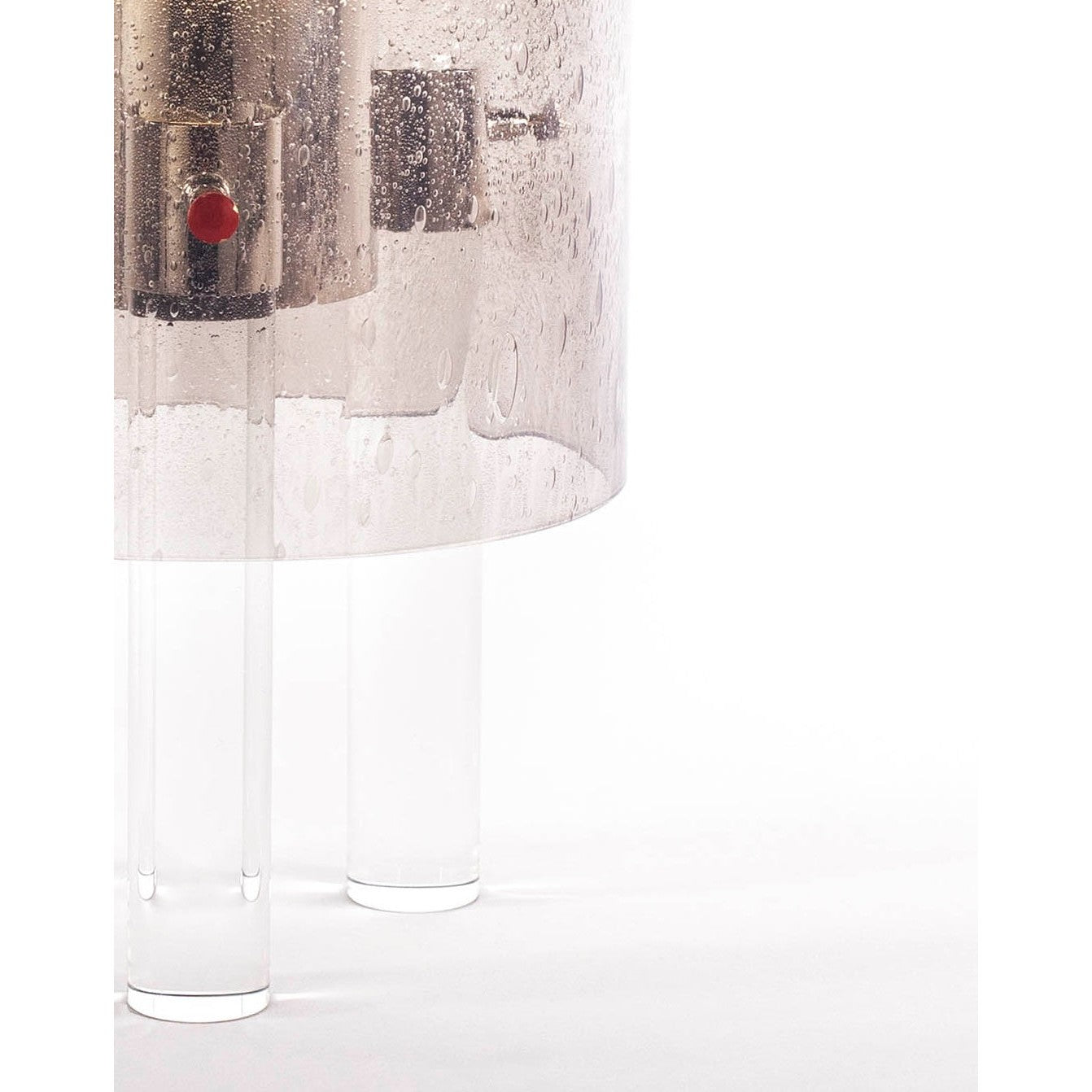 Wireless Italian Dimmable Smoked Murano Glass Space Age Nickel Portable Lamp