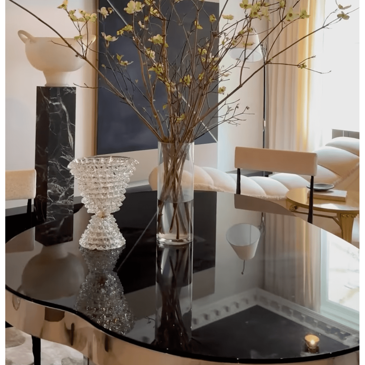 Italian Contemporary Hand Craft Pair of Crystal Rostrato Murano Glass Table Lamps
