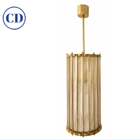 Italian Brass Crystal Murano Glass Customizable Lantern / Chandelier