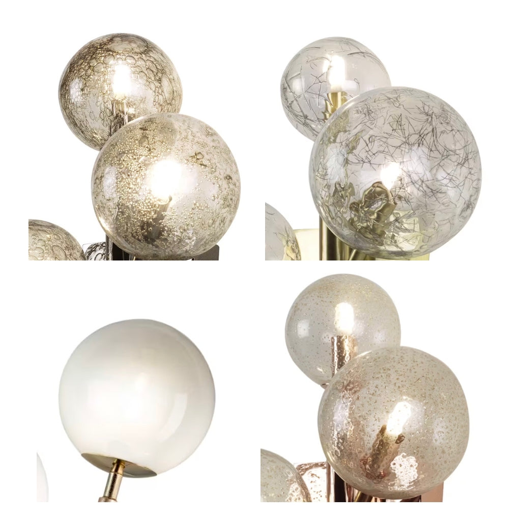 Italian Organic Contemporary Ball Flower Sconce with 3 Murano Glass Spheres